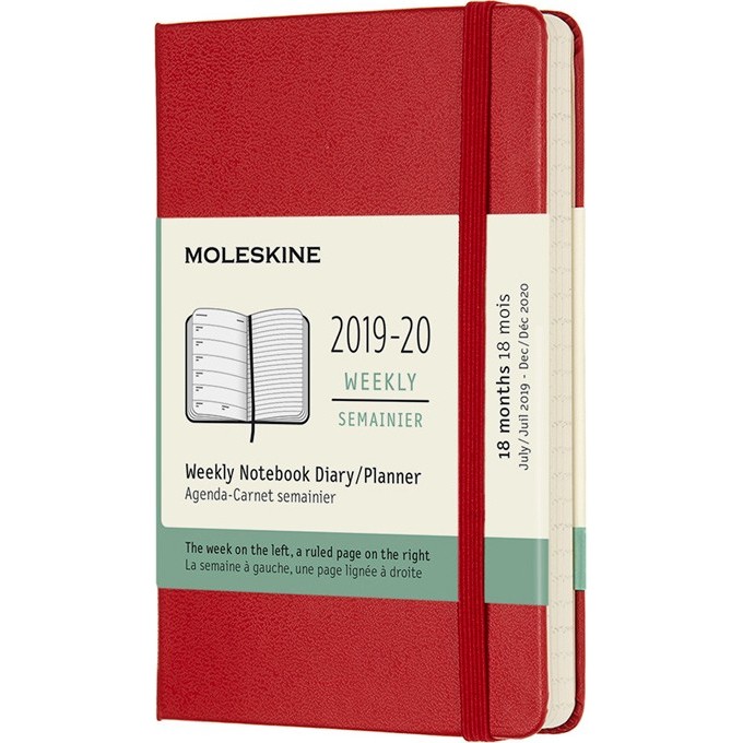 Еженедельник MOLESKINE Academic Week Pocket, красный DHF218WN2