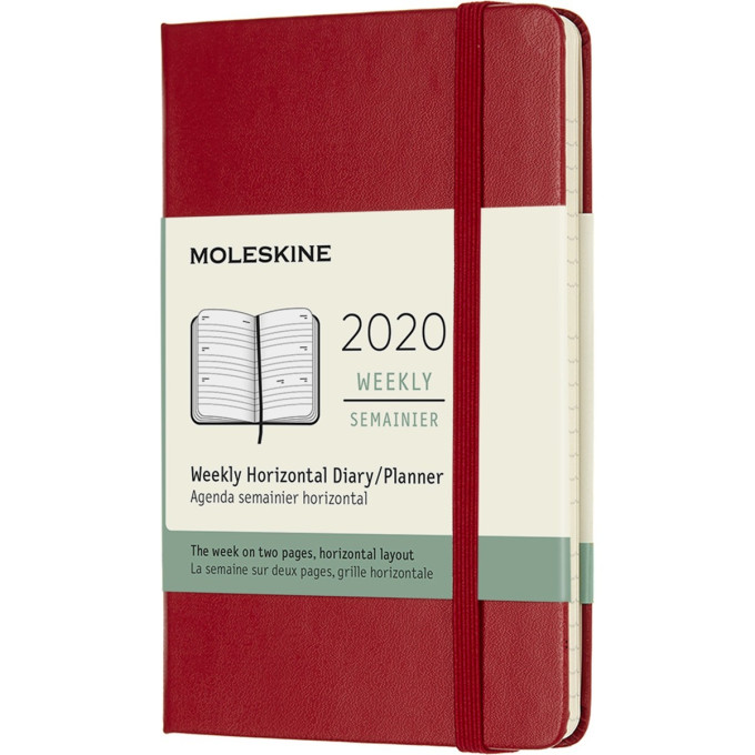 Еженедельник MOLESKINE Classic Weekly Pocket, красный DHF212WH2